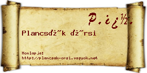 Plancsák Örsi névjegykártya